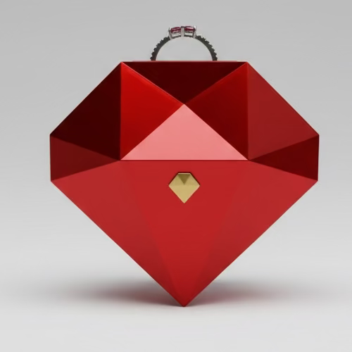 Heart-shaped ring box Red