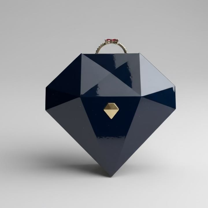 Heart-shaped ring box Black