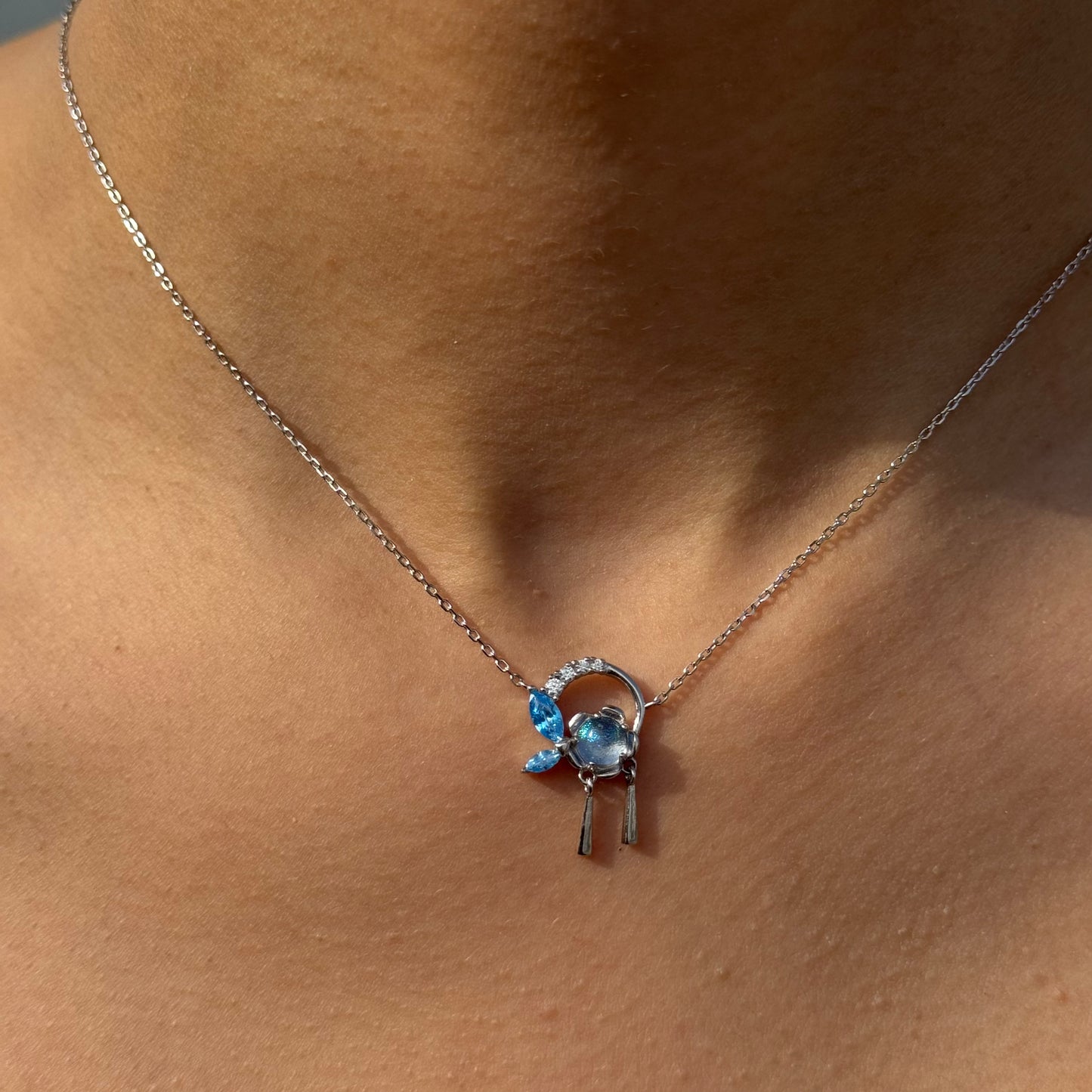 Celestial Silver Pendant Necklance