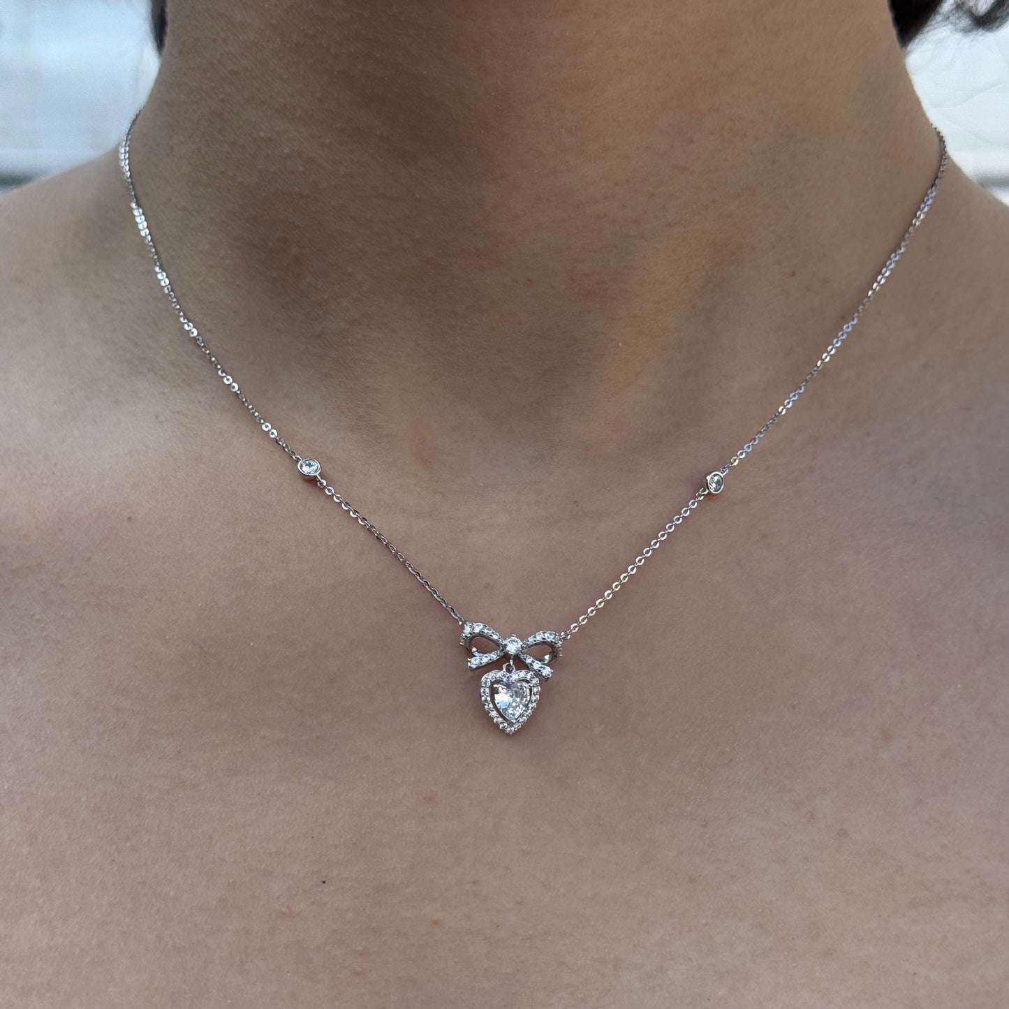 Heart Pendant with bow detail