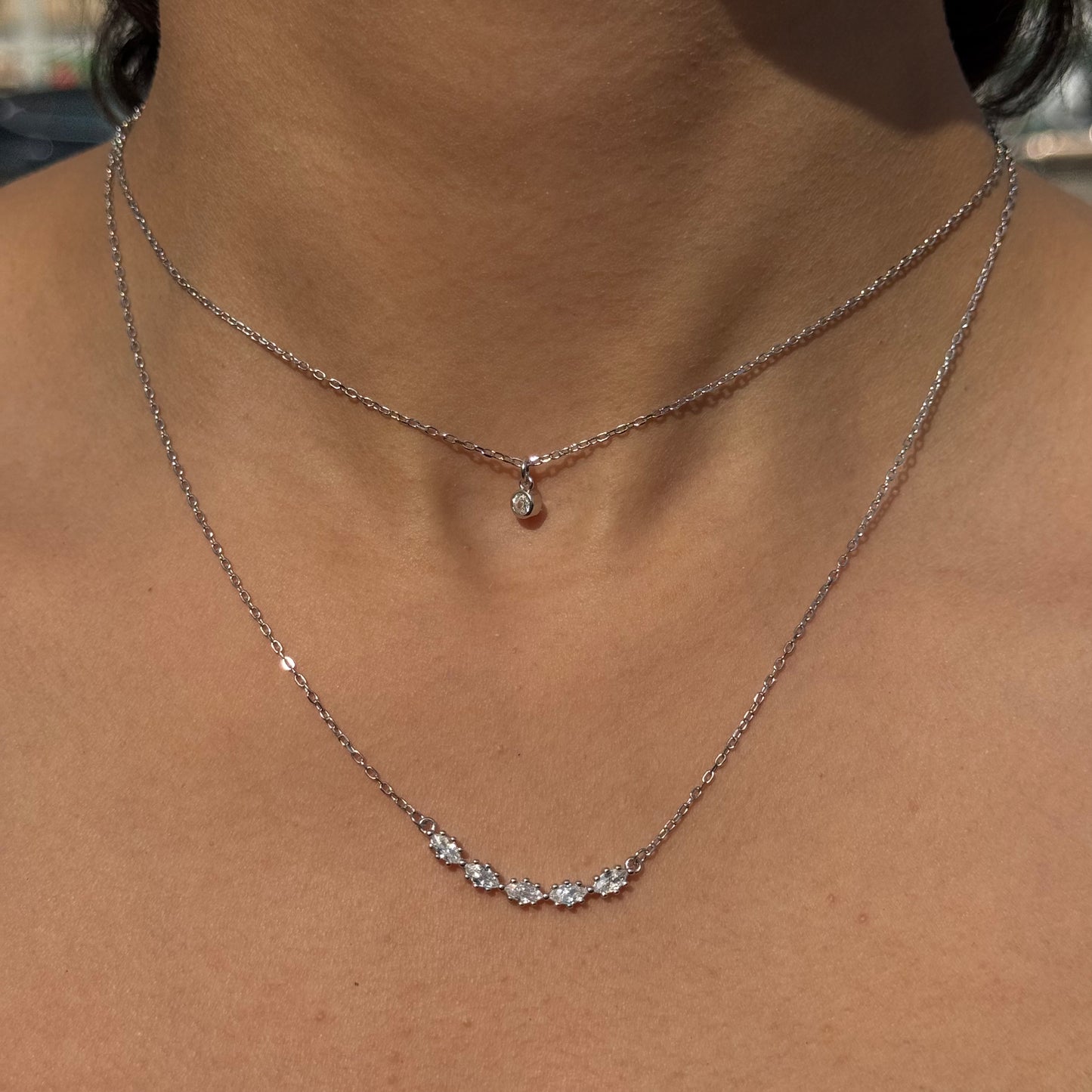 Double Layer Silver Necklace