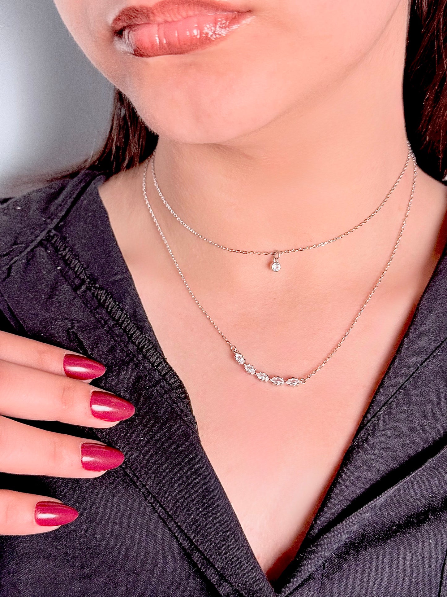 Double Layer Silver Necklace