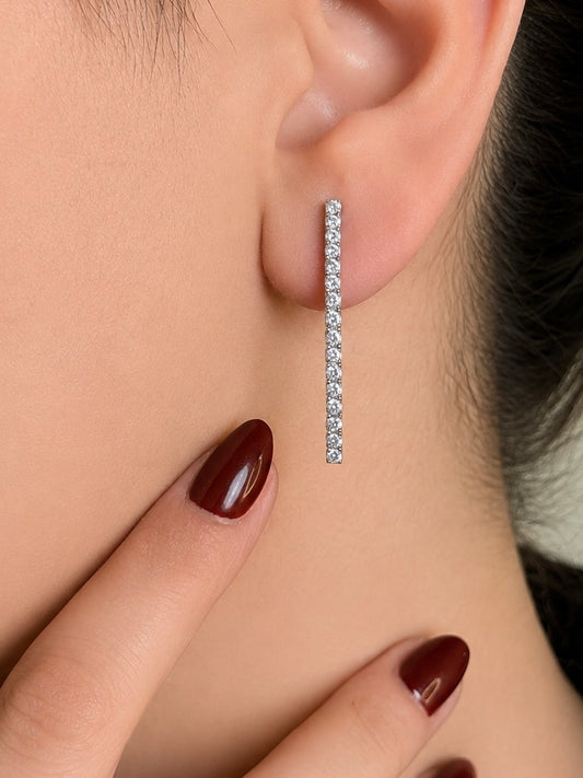 Tennis Line Drop Earrings