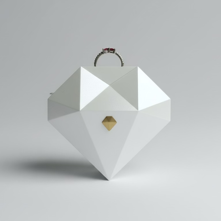 Heart-shaped ring box White