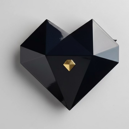 Heart-shaped ring box Black