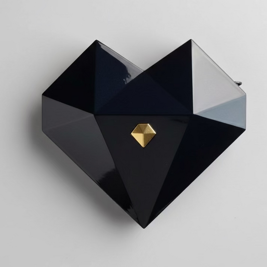 Heart-shaped ring box Black