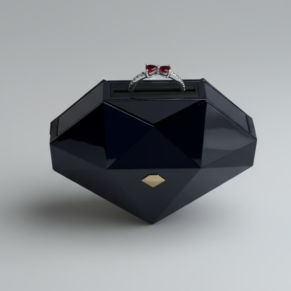 Heart-shaped ring box Black