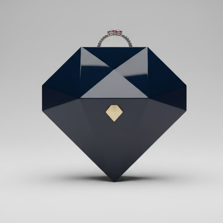 Heart-shaped ring box Black