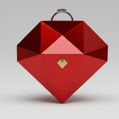 Heart-shaped ring box Red