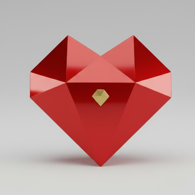 Heart-shaped ring box Red