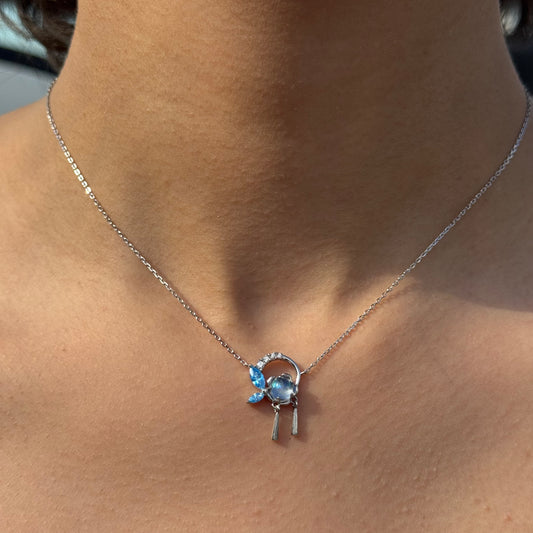 Celestial Silver Pendant Necklance