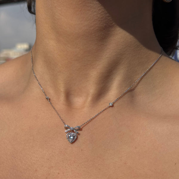 Heart Pendant with bow detail