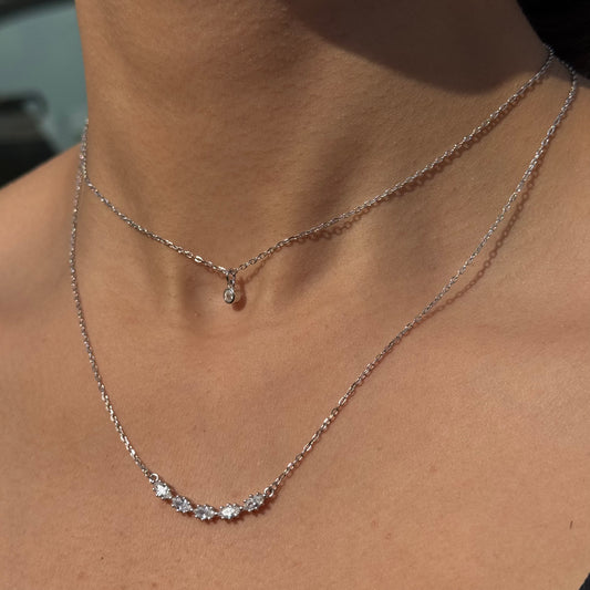 Double Layer Silver Necklace