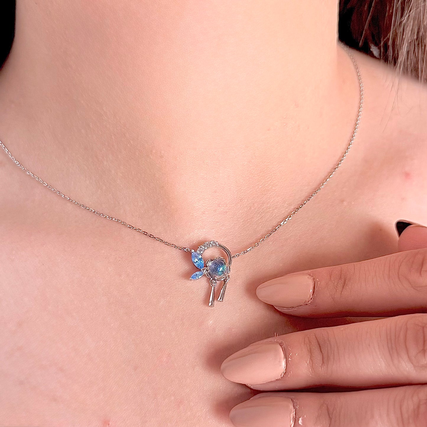 Celestial Silver Pendant Necklance