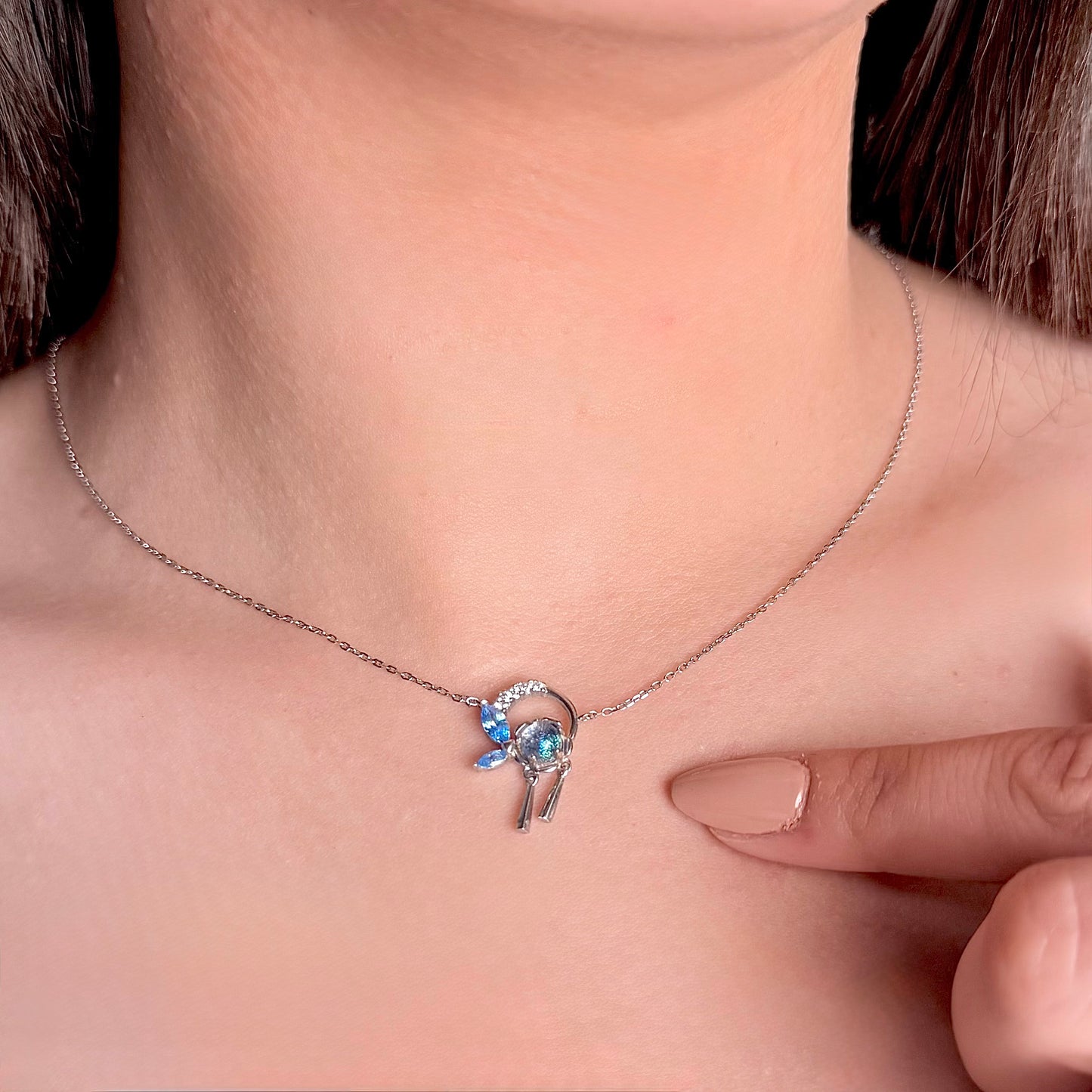 Celestial Silver Pendant Necklance