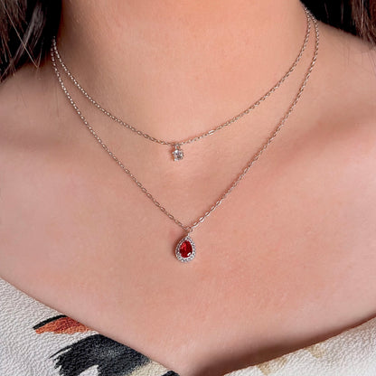 Double Layer Silver Necklace - Elegant Two Layers