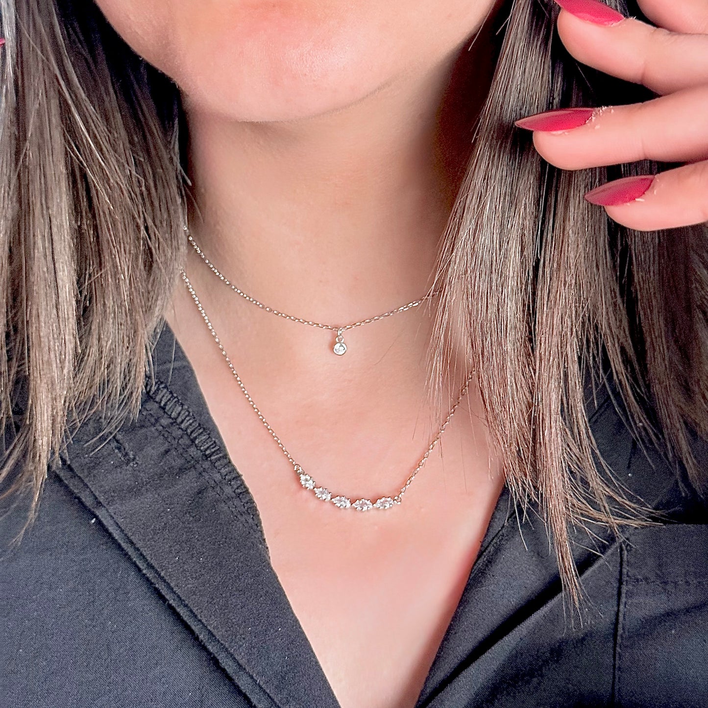 Double Layer Silver Necklace